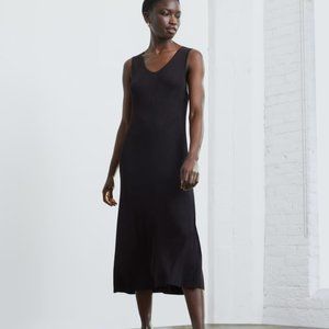 Everlane NWT The Ribbed Midi Dress, black, small